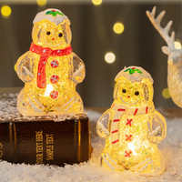 Jouets de noël ornement décor brillant bonhomme de neige LED veilleuse cadeaux de noël mignon bonhomme de neige pain d'épice homme ornements