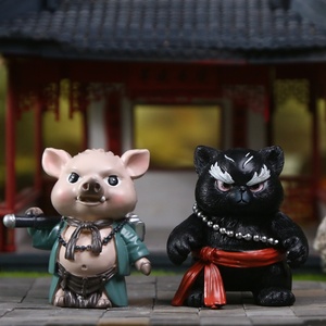 กล่องปริศนาแห่งโชคชะตาสีดำของเล่นการ์ตูนจาก Wukong ที่ได้รับแรงบันดาลใจจากการ์ตูนสิ่งต่างๆ <span class=keywords><strong>Woo</strong></span> สำหรับทั้งชายและหญิงเครื่องประดับเรซินทำมือเทรนด์แห่งชาติ - Product Image 2