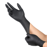 Gants en nitrile noirs jetables de haute qualité, imperméables, de qualité alimentaire, pour usage domestique, origine Chine, emballage 4g