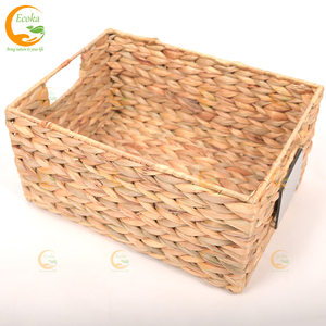 Ecoka home organization natural water hyacinth laundry <b>basket</b> handmade for durable and stylish <b>cheap</b> price - Product Image 1