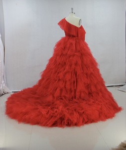 Flauschige Abendkleider Tiered Tulle Rüschen A-Linie Abend party Kleid Ballkleid Ballkleid - Product Image 6