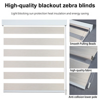 Persianas Verticales Motorizadas Zebra, Eléctricas, Doble Capa, Opacas, con Control Remoto Inteligente Integrado, Cortina de Ventana Personalizada de Poliéster