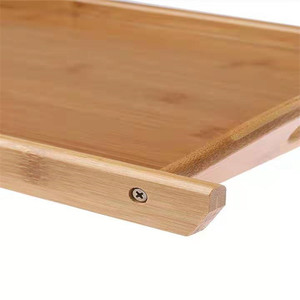 Plateau rectangulaire en bambou avec poignées pour servir le thé, accessoire de table basse d'hôtel, ensemble de thé Kung Fu - Product Image 5