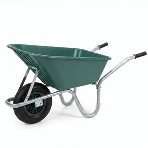 WB6414P European Market 150kg Garden <b>Wheel</b> Barrow <b>Plastic</b> Tray 4.00-8 Pneumatic <b>Wheel</b> Construction Heavy Duty Wheelbarrow - Product Image 1