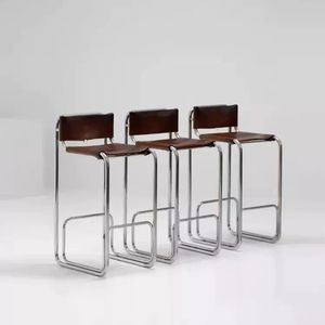 <span class=keywords><strong>Chaise</strong></span> <span class=keywords><strong>de</strong></span> salle à manger moderne en métal, style nordique, tabouret <span class=keywords><strong>de</strong></span> bar à dossier haut sans accoudoirs, <span class=keywords><strong>chaise</strong></span> d'îlot rembourrée en acier inoxydable, fabriquée en Chine - Product Image 1