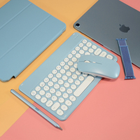 Kombo Keyboard dan Mouse Nirkabel Ramping Mini, untuk Tablet Android iPad