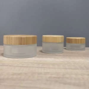 Envase de Lujo Vacío de 30ml 50ml 100ml, Frasco de Vidrio de Pared Gruesa para Crema Facial, Champú, Crema para Ojos, con Tapa de Bambú Real y Rosca Cosmética - Product Image 6