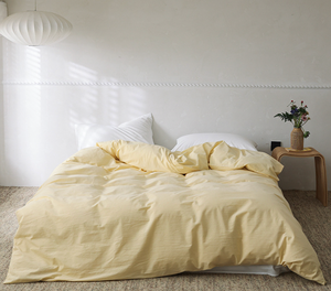 Parure <span class=keywords><strong>de</strong></span> lit moderne personnalisée en coton <span class=keywords><strong>lavé</strong></span> uni, <span class=keywords><strong>housse</strong></span> <span class=keywords><strong>de</strong></span> <span class=keywords><strong>couette</strong></span> respirante, durable, douce et confortable - Product Image 5