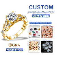 Bijoux fins, bague de fiançailles en argent sterling avec motif en filigrane de papillon, 2 carats de moissanite pour femmes