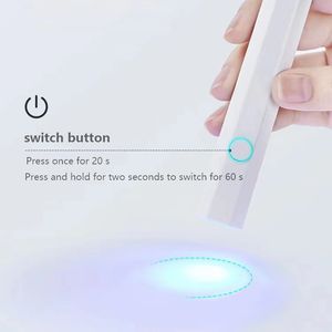 Novo Produto Portátil Handheld Pen Forma Secador de Unhas de Cura Rápida Carregável Bateria Embutida Mini UV LED 3W <span class=keywords><strong>Nail</strong></span> Lamp - Product Image 3