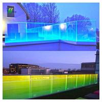 Balustrade en verre LED RGB à économie d'énergie, avec changement de couleur, en aluminium, profil en U pour escalier et terrasse |   Dimmable