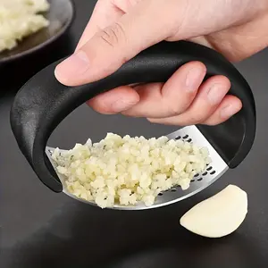 Alat dapur pencincang bawang putih, penghancur bawang putih Stainless Steel pencincang bawang putih dengan pegangan ergonomis