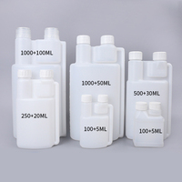 Bouteille souple en plastique à double col de 500 ml et 1000 ml, vide, pour dosage de liquides chimiques, vente en gros