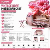 Camión Bar Móvil de Lujo, Carrito de Comida y Bebidas Vintage con Ventana de Servicio para Café, Cócteles, Vino, Bodas, Fiestas, Eventos y Catering