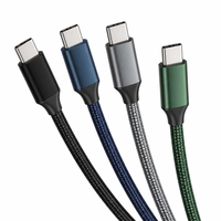 Cable de Carga Rápida USB Tipo-C a Tipo-C de 2M 2.1A con Certificación MFI, Personalizable, con Cubierta de TPE de Cobre Puro y Diseño de Codo con Blindaje Trenzado