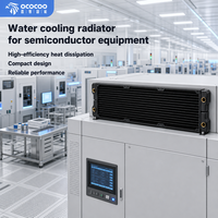 Radiateur entièrement en cuivre OCOCOO CRS42 avec quatre ports G1/4, ailettes denses, dissipation thermique haute efficacité pour équipement semi-conducteur