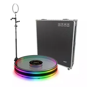 Commercio all'ingrosso ED Mirror Glass cabina fotografica a 360 gradi telecomando intelligente RGB Light Slow Motion Rotating 360 Photo Booth