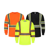 Chemise de sécurité réfléchissante à manches longues de classe 3, vêtements de travail haute visibilité, uniforme de signalisation durable, travailleurs du bâtiment et du transport routier