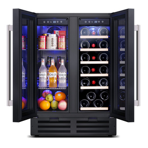 Enfriador de Vino Eléctrico Negro NUELEAD de 110L, Personalizado, de Doble Zona, Doble Puerta, para Automóvil, con Refrigerante R600a, Refrigerador Vertical para Bebidas - Product Image 3
