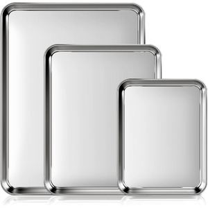 Bandeja de Horno Cuadrada de Aleación de Aluminio Resistente, Apta para Horno, con Bordes Reforzados y Enrollados, Plegable, Ecológica, para Galletas y Restaurantes - Product Image 1