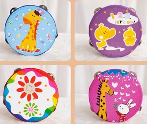 Wholesale Children High Quality Orff Early Education Percussion Toy Hand Clap Tambourine Hand <b>Drum</b> Wood - Product Image 3