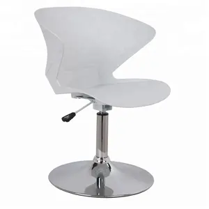 Plastik kabuk bar taburesi yüksek bacak metal taban eğlence döner krom sandalye