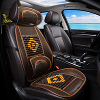 Housses de siège en bois naturel avec coussin de massage, pour camion de voiture, garde le dos de attraper la sueur pendant la conduite en été