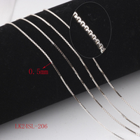 S925 Sterling Silver 0.5mm-3.7mm Largeur Boîte Chaîne Semi-Fini Carré Lien Chaîne Rouleau pour DIY Collier Bracelet Fabrication de Bijoux