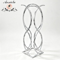 ANNIELU Doppelschleifen-Tischdekoration aus gedrehtem Metall, Blumenständer für Hochzeiten, Empfänge, Bankette und Tischdekorationen