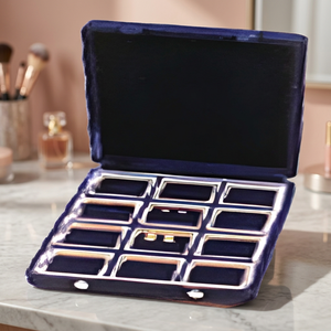 s197 Velvet Ring Earring Stock Box 12 Grids Jewelry Organizer <b>Case</b> Multi Slot Gem <b>Display</b> Tray Counter Presentation Supplier - Product Image 2