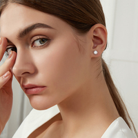 CZCITY Pendientes de tuerca de plata de ley con moissanita de 1 quilate, diseño de 3 garras, minimalistas, clásicos, con diamantes, para mujer