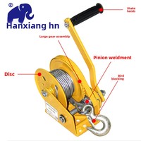 Treuil manuel bidirectionnel autobloquant de type frein pour véhicule, treuil de traction, petite grue, câble en acier jaune 7m/30m, usage domestique