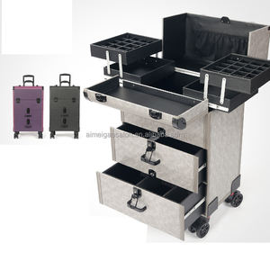 Trolley de maquillage multifonctionnel en aluminium à plusieurs niveaux, <span class=keywords><strong>valise</strong></span> de maquillage pour maquilleur professionnel - Product Image 1