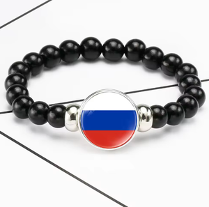 กำไลข้อมือยางยืดสีดำประดับลูกปัดลายธงชาติฟินแลนด์ ของที่ระลึกสำหรับนักเดินทาง สายรัดข้อมือแสดงความรักชาติ ประดับคริสตัล พร้อมกระดุมแบบเปลี่ยนได้ - Product Image 6