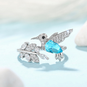 Anello Aperto a Forma di Foglia e Grano per Donne, Gioiello da Dito Carino e alla Moda - Product Image 5