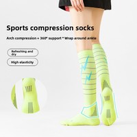 Chaussettes de compression sportives à pression de niveau deux, semelle en tissu éponge, antidérapantes, résistantes à l'usure, anti-frottement, tube long en nylon, pour jeunes, ODM