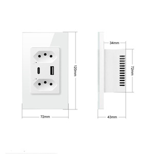 Enchufe de Pared Inteligente Wifi/Zigbee Brasileño de 16A con USB/Tipo C, Tomas de Corriente con Control Individual, <span class=keywords><strong>Cargador</strong></span> Rápido para Tuya Home Alexa - Product Image 6