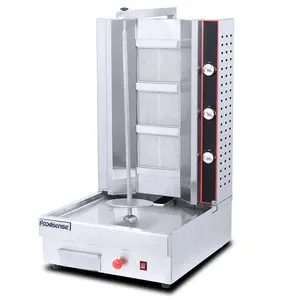 Fabriek Gas Automatische Roterende Doner Kebab Making Machine Rvs Bbq Kip Grill Roterende Shoarma Machine