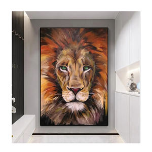 <span class=keywords><strong>Peinture</strong></span> à l'huile d'<span class=keywords><strong>animaux</strong></span> 100% peinte à la main en gros, lion et élan, <span class=keywords><strong>peinture</strong></span> sur toile murale pour la décoration de la maison - Product Image 1