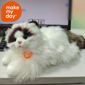 Grosir boneka hewan realistis pemberat hidup, mainan simulasi boneka kucing binatang manis ornamen taman rumah - Product Image 2