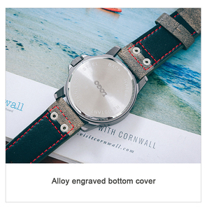 Boîtier de montre en alliage ultra fin personnalisé avec logo 45 mm, montre minimaliste pour homme avec bracelet en cuir noir - Product Image 4