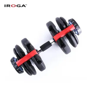 Iroga Dumbbell Fitness 24Kg 40Kg, Dumbbell Dapat Disesuaikan dengan Rak