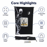 Filet de rebond de baseball JH OEM, filet de cible de lancer de softball 36x57 pouces 600D 24PLY PE pour l'entraînement en extérieur