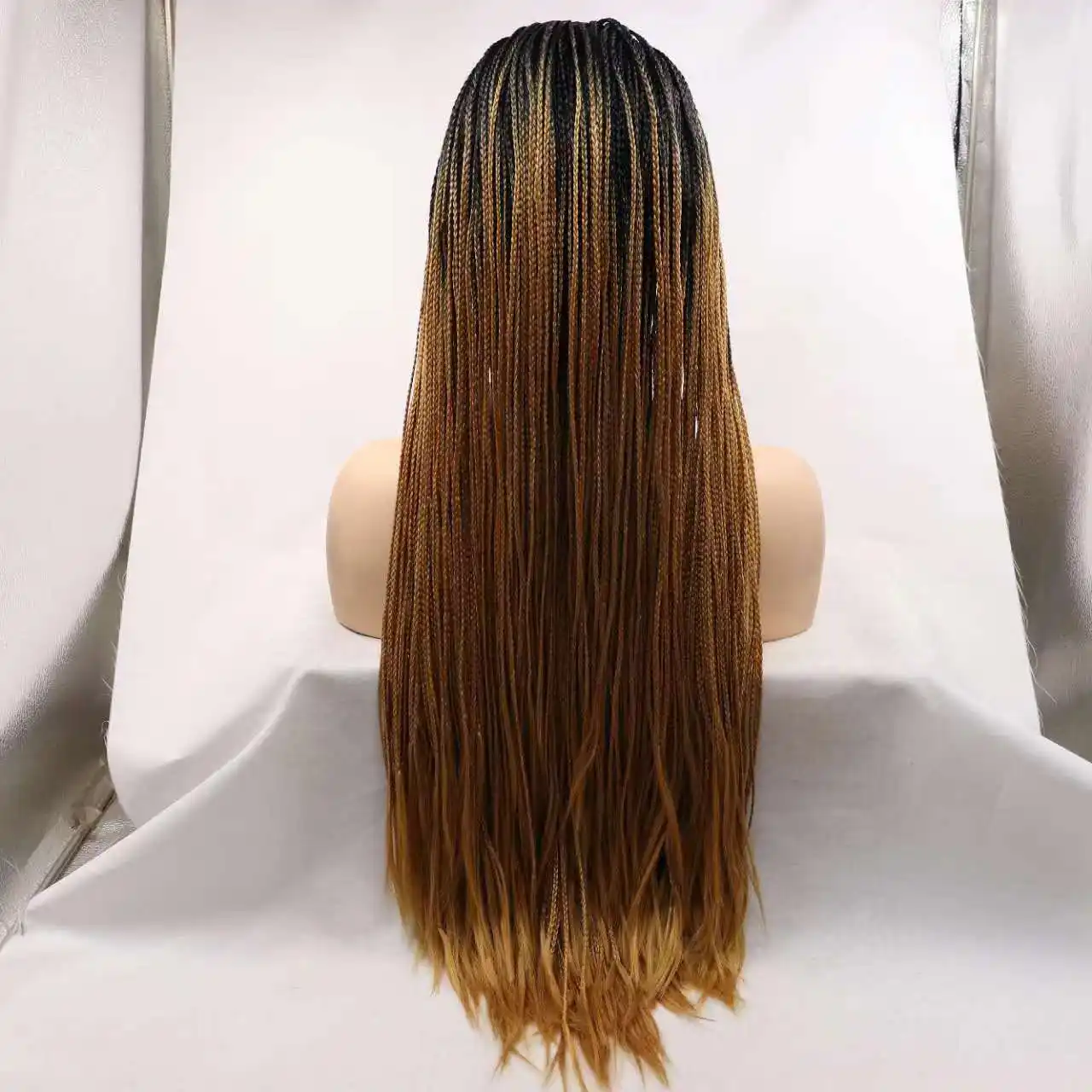 Toptan en çok satan modelleri örgülü saç peruk degrade örgülü peruk sentetik peruk kaya örgülü tığ saç siyah kadınlar için 24"