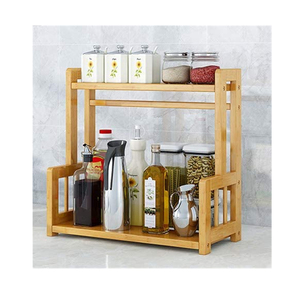 Estante de bambú expandible de 3 niveles, organizador de condimentos para armario, despensa, encimera, estante de paso de cocina - Product Image 4