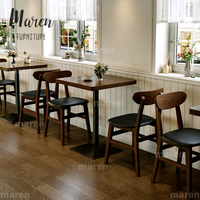 Banc en bois rétro pour bar, canapé de café, restaurant occidental, ensemble complet de chaises et tables à manger en bois sur mesure