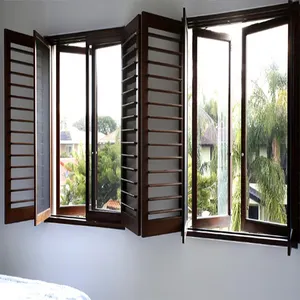 高品质现代房屋窗户白色铝框玻璃窗塔塔门窗价格