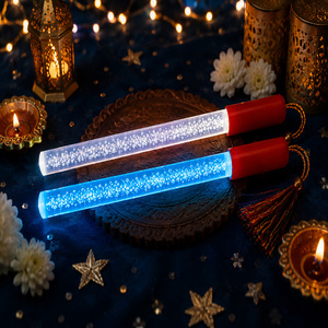Modernas varitas Dandiya LED multicolor con luces intermitentes y borlas decorativas de seda para Navratri Garba - Product Image 1