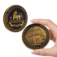 Pièce commémorative personnalisée par le fabricant, en alliage de zinc, plaquée or antique, avec gaufrage 3D profond, pour cadeau souvenir
