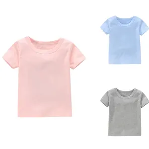 Maglietta per bambini con Logo personalizzabile Plain Blank per ragazze cotone ragazzi T-Shirt all'ingrosso per bambini T-Shirt